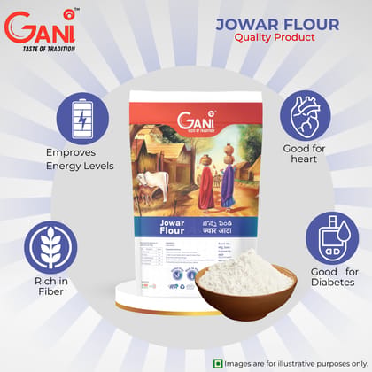 Gani Jowar Flour - 450g | Sorghum Millet Flour Gluten-Free & Rich in Fiber + Gani Ragi Upma Rawa-450g I Finger Millet Upma Rawa Gluten-Free, Rich in Fiber
