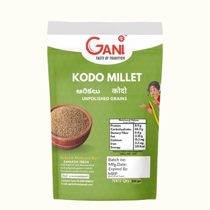 Gani Kodo Millet Unpolished Grains 500g