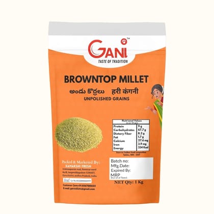 Gani Browntop Millet Unpolished Grains 1 Kg